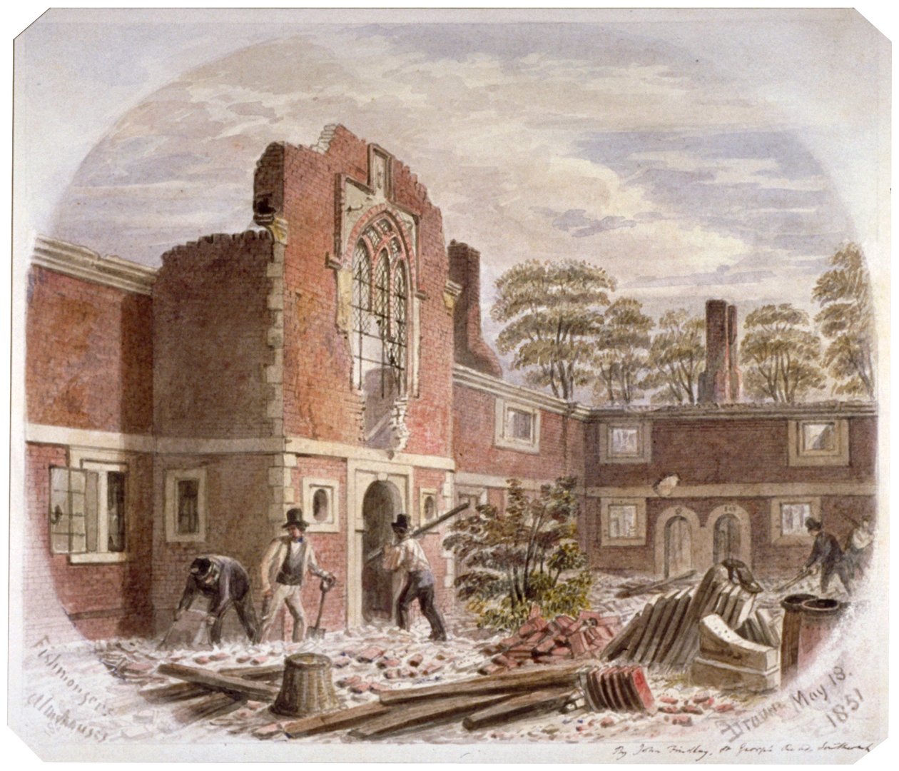 Men demolishing St Peter