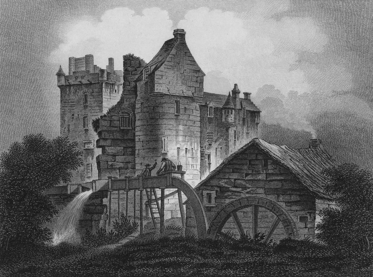 Elcho Castle, 1803 by James Fittler