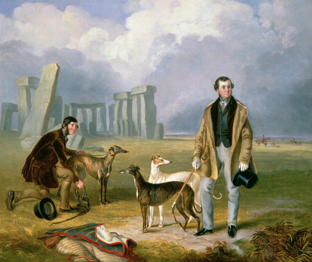 Charles Randell with Greyhounds by James Flewitt Mullock