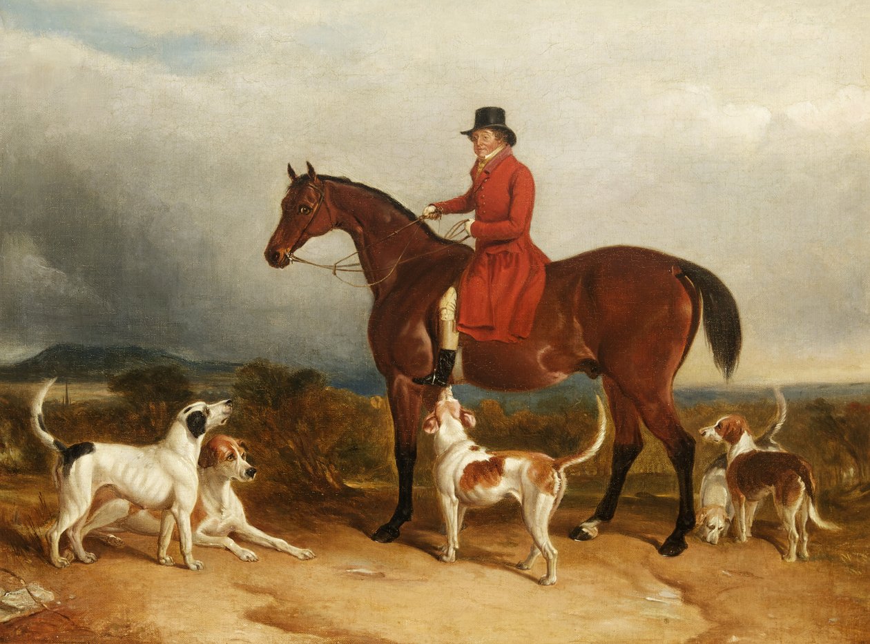 William Phillips of Risca Manor, Monmouthshire with hounds by James Flewitt Mullock