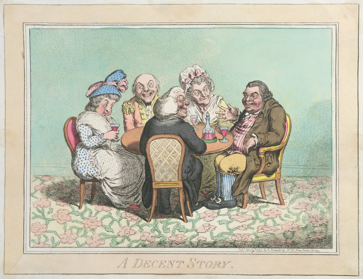 A Decent Story, published by Hannah Humphrey in 1795 by James Gillray