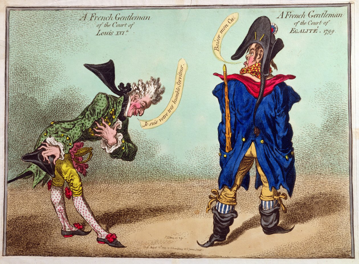 A French Gentleman of the Court of Louis XVI and a French Gentleman of the Court of Egalite by James Gillray