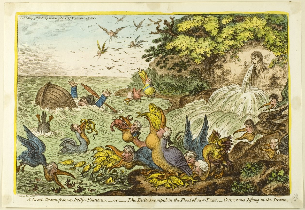 A Great Stream from a Pretty Fountain by James Gillray