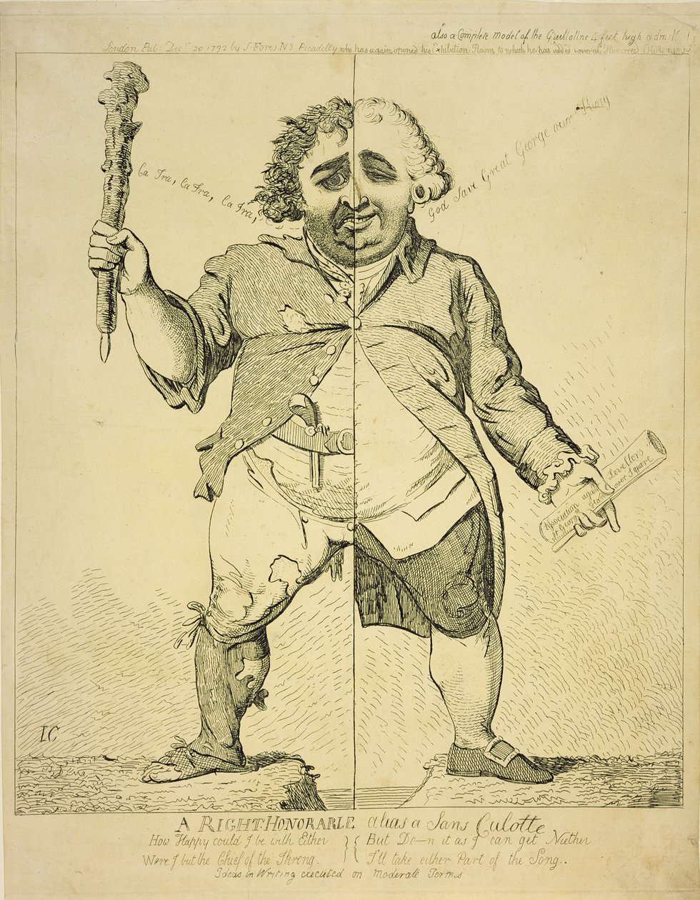 A Right Honourable alias a Sans Coulotte, published by S.Fores, 1802 by James Gillray