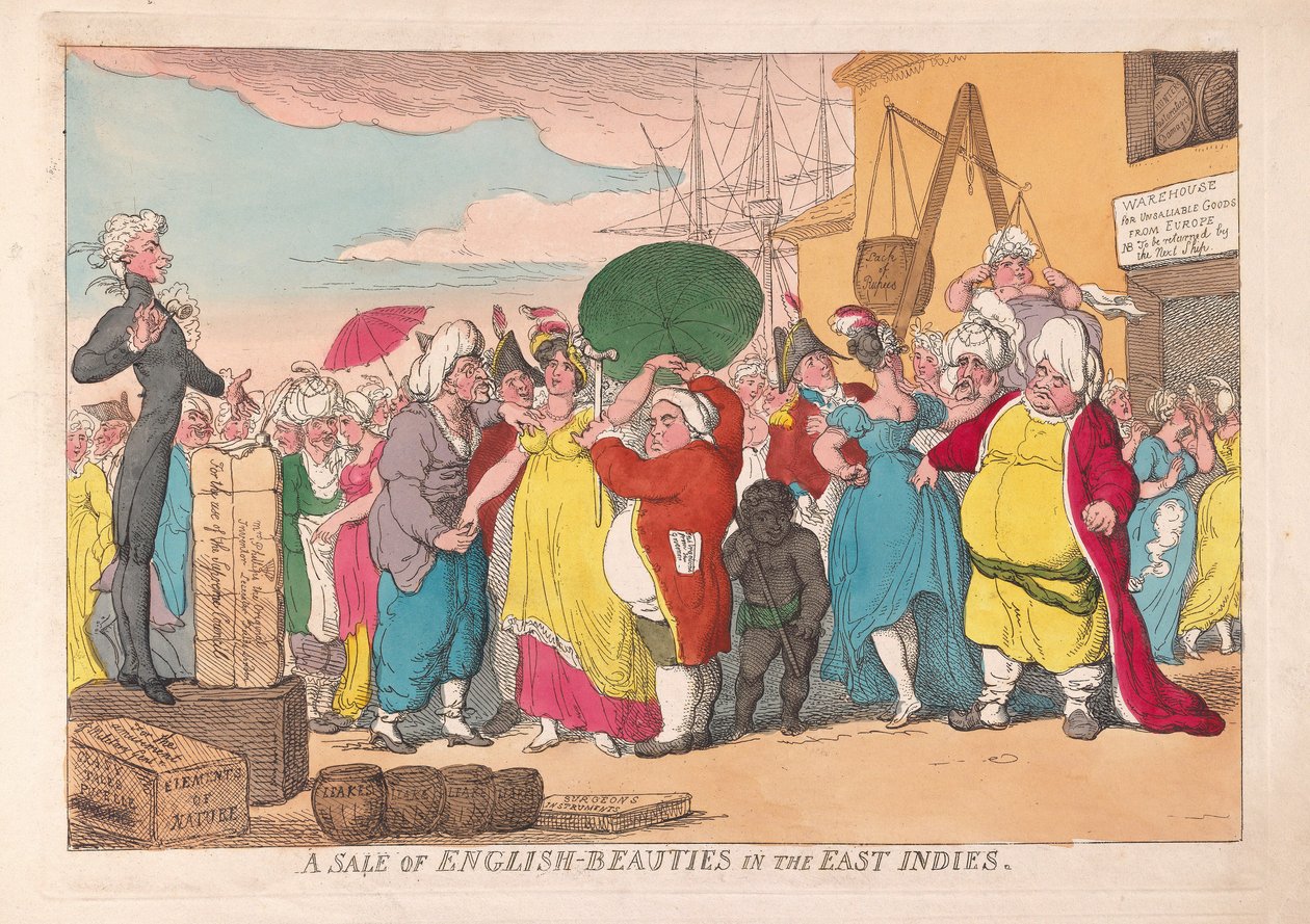 A Sale of English Beauties in the East Indies, pub. 1786 by James Gillray