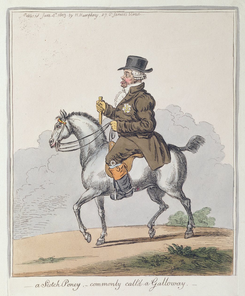 A Scotch Poney, commonly called a Galloway, published by Hannah Humphrey in 1803 by James Gillray