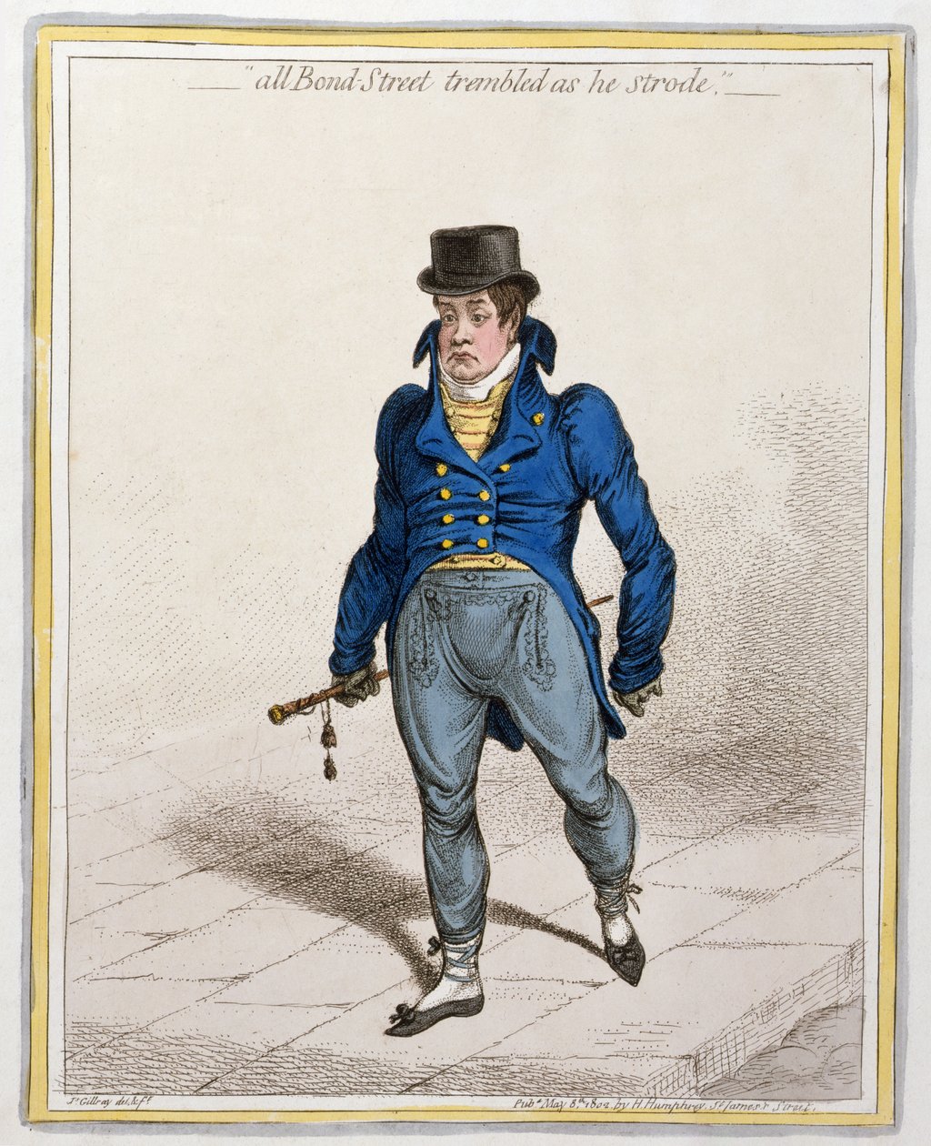 All Bond Street Trembled as He Strode by James Gillray