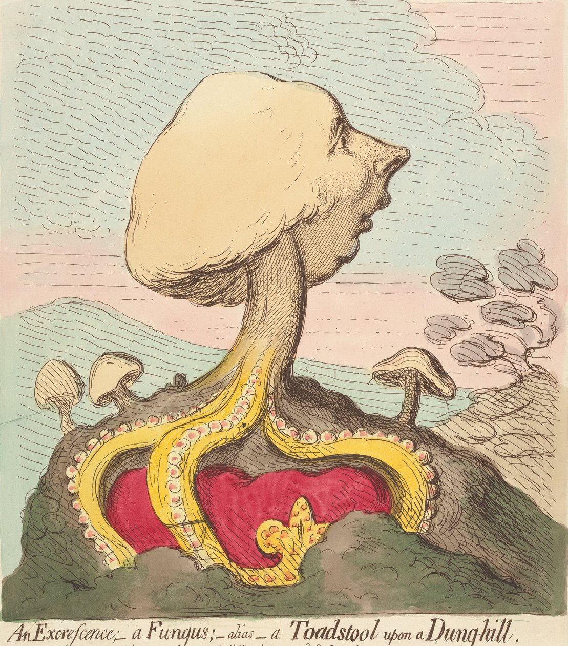 An Excrescence; - A Fungus; - Alias - A Toadstool Upon a Dung-Hill by James Gillray