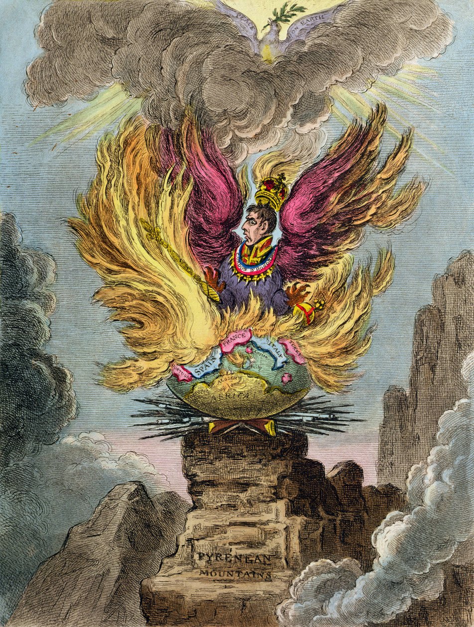 Apotheosis of the Corsican Phoenix, Published by Hannah Humphrey in 1808 by James Gillray