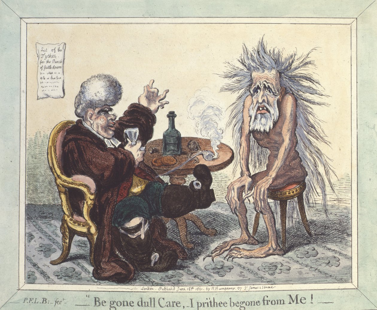Begone Dull Care, I Prithee Begone From Me, 1801 by James Gillray