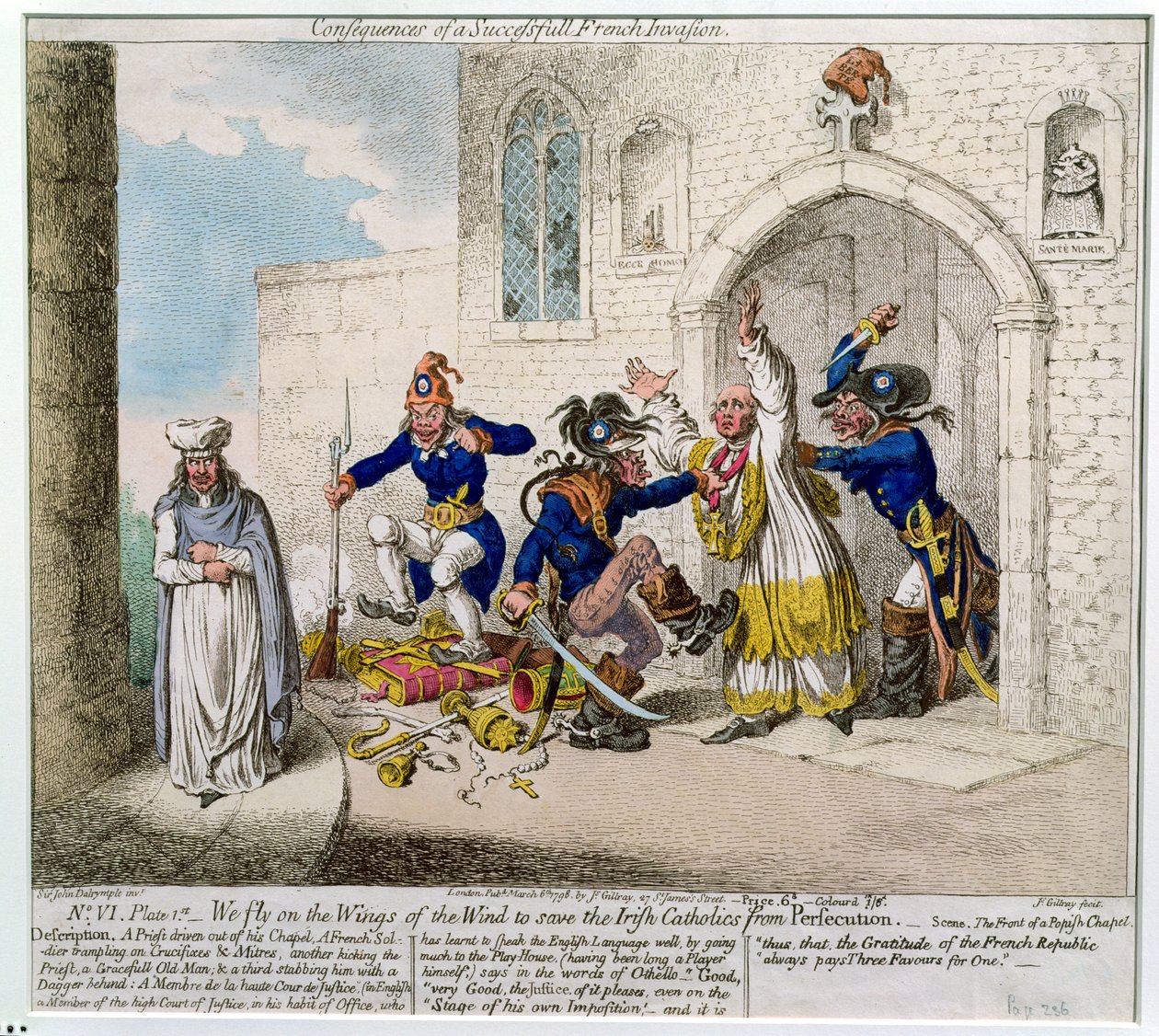 Consequences of a Successful French Invasion, or We Fly on the Wings of the Wind to Save the Irish Catholics from Persecution by James Gillray