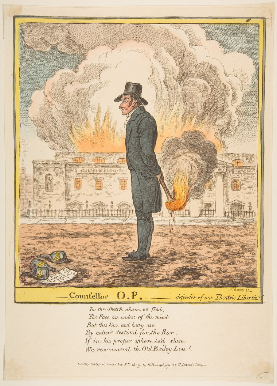 Counsellor O.P.-Defender of our Theatric Liberties by James Gillray