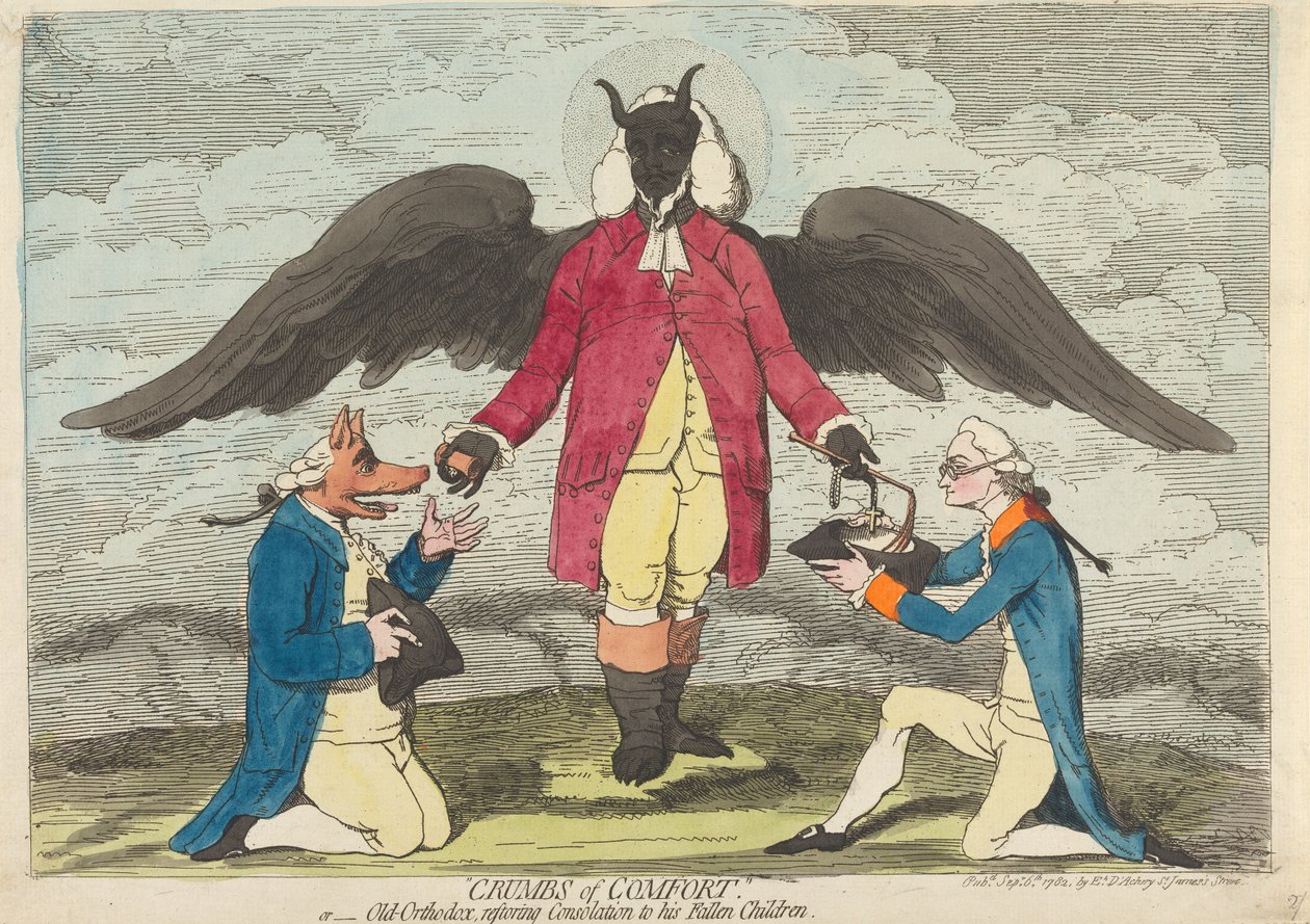 Crumbs of Comfort, - or - Old-Orthodox Restoring Consolation to His Fallen Children by James Gillray