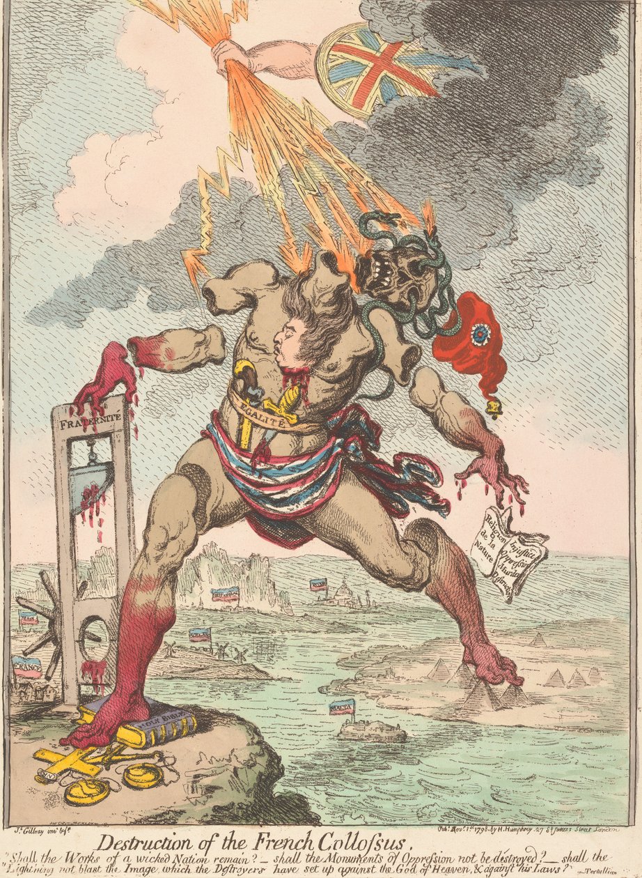 Destruction of the French Colossus by James Gillray