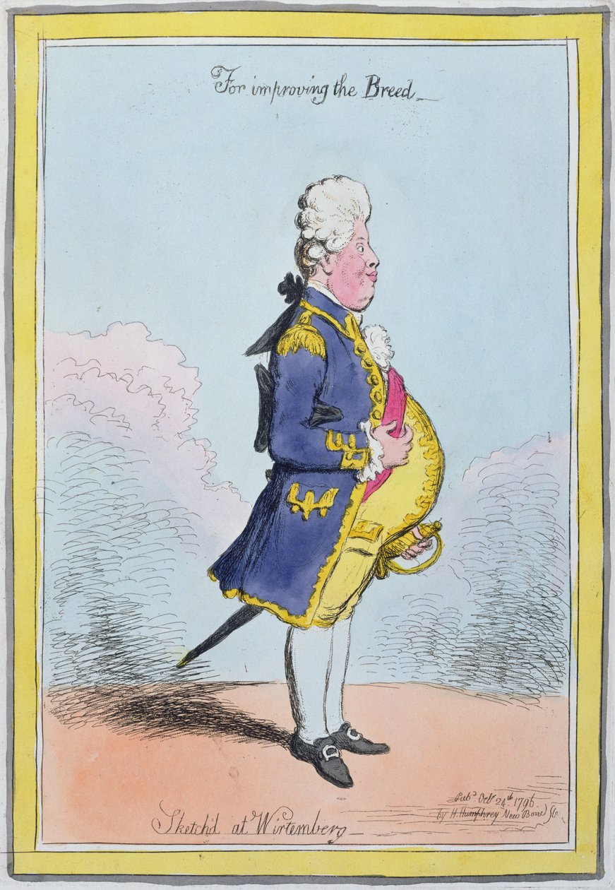 For Improving the Breed, Sketched at Wirtemberg, Published by Hannah Humphrey in 1796 by James Gillray