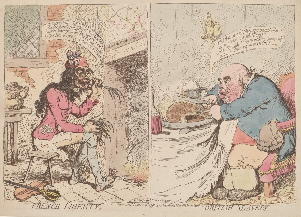 French Liberty and British Slavery by James Gillray