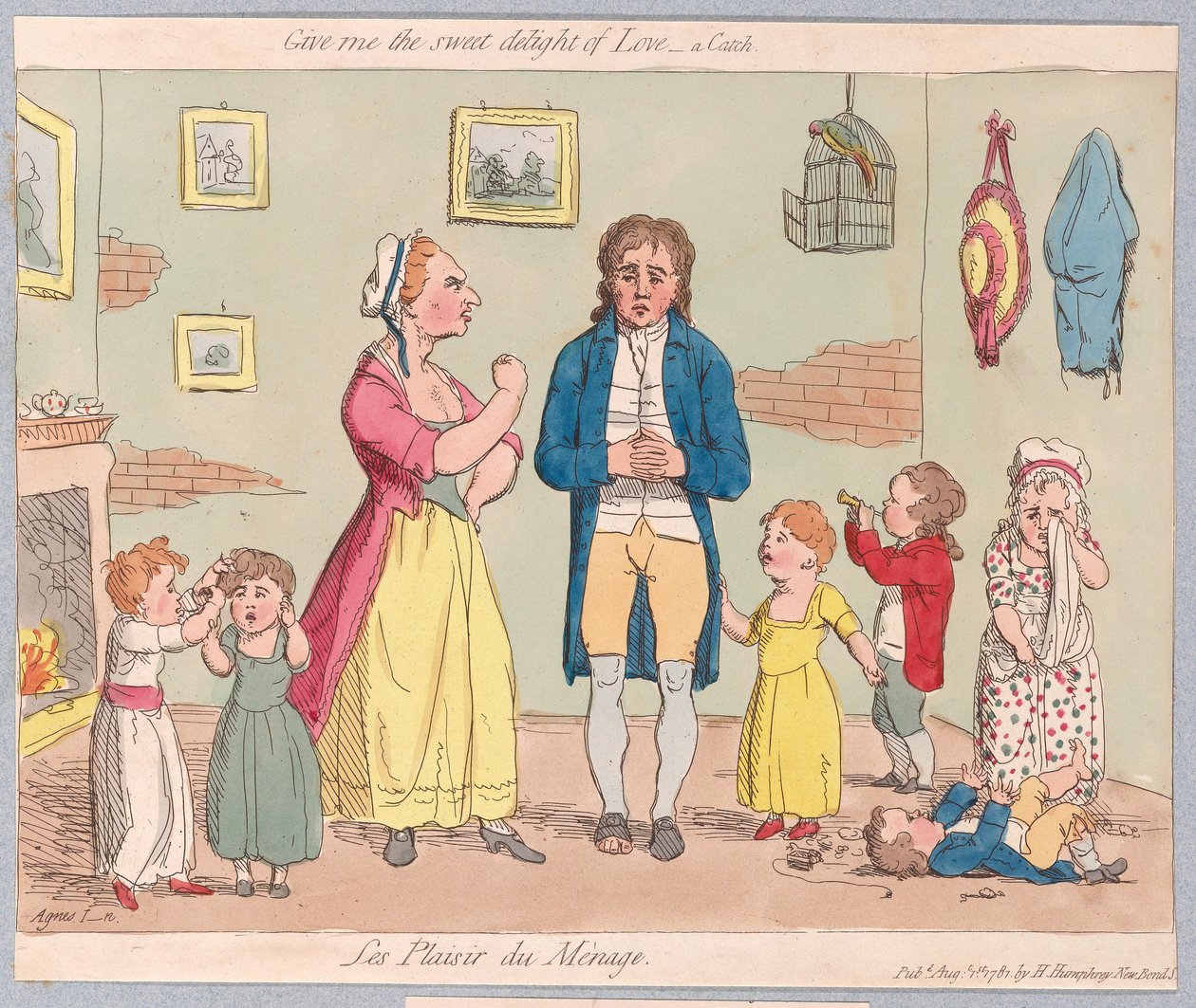 Give me the Sweet Delight of Love, a Catch, pub. 1781 by James Gillray