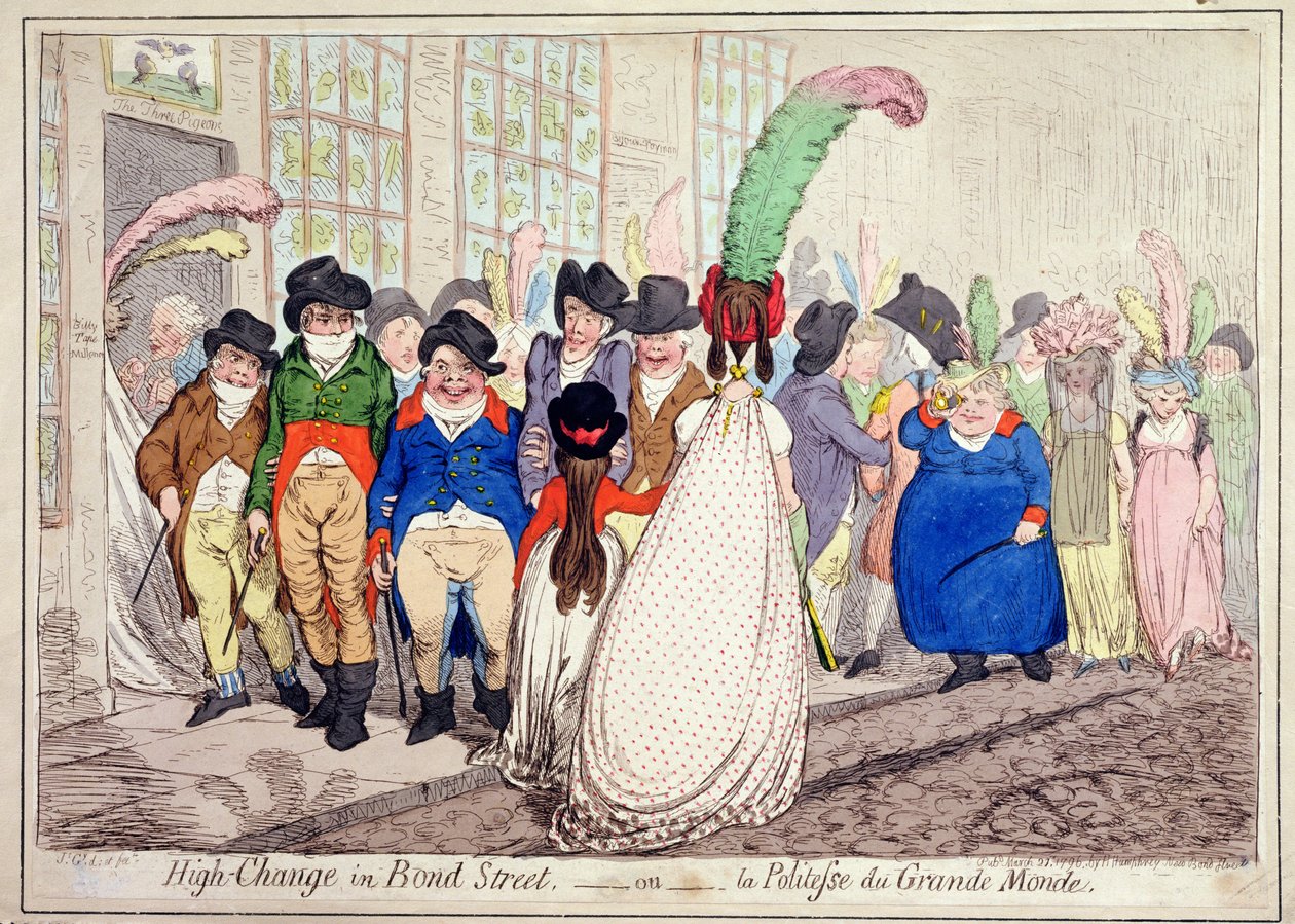 High Change in Bond Street, or La Politesse du Grande Monde by James Gillray