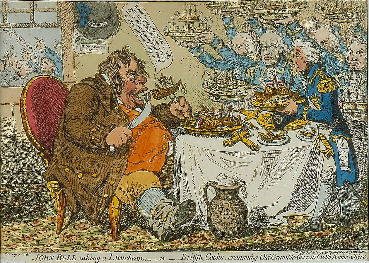 John Bull Taking a Luncheon, 1798 by James Gillray