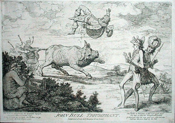 John Bull Triumphant, published by William Humphrey in 1780 by James Gillray