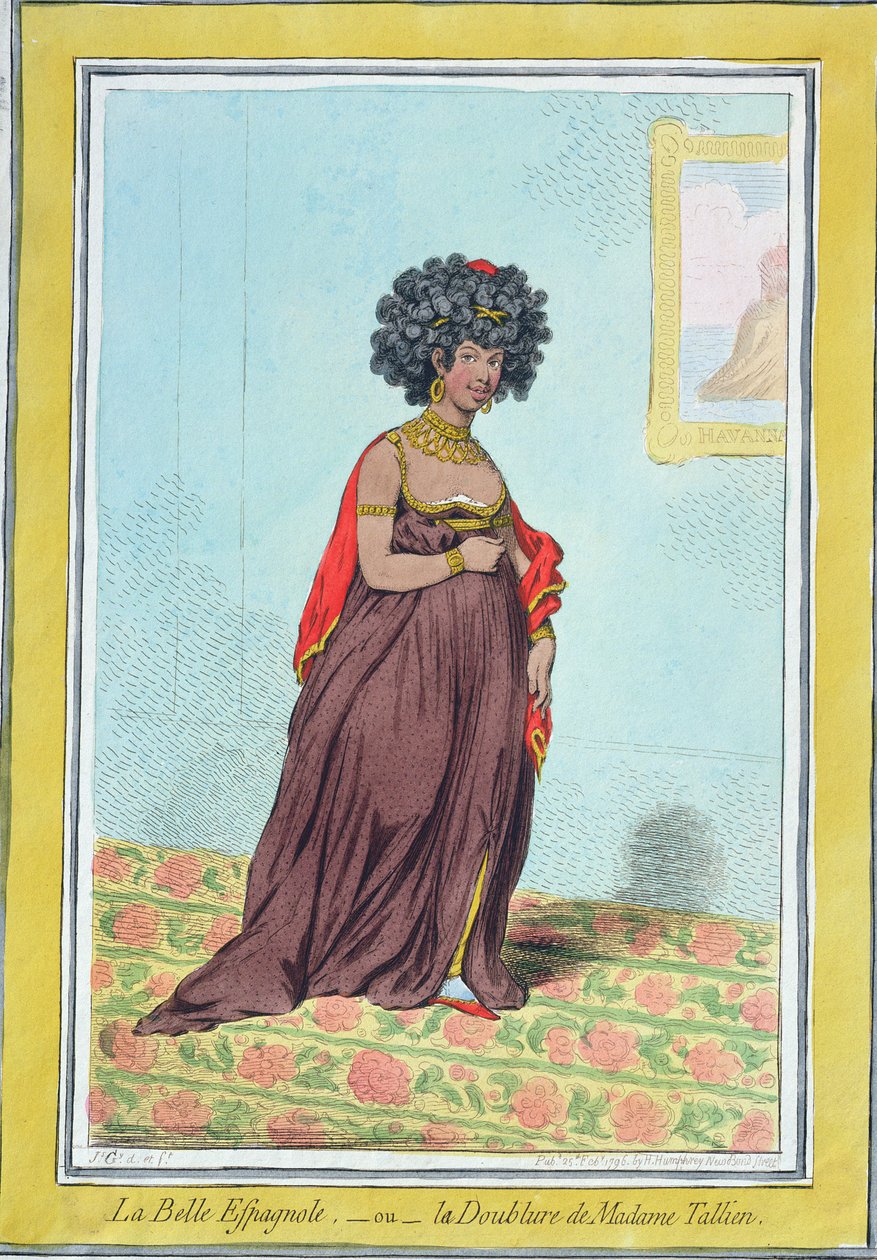 La Belle Espagnole, or La Doublure de Madame Tallien, published by Hannah Humphrey in 1796 by James Gillray