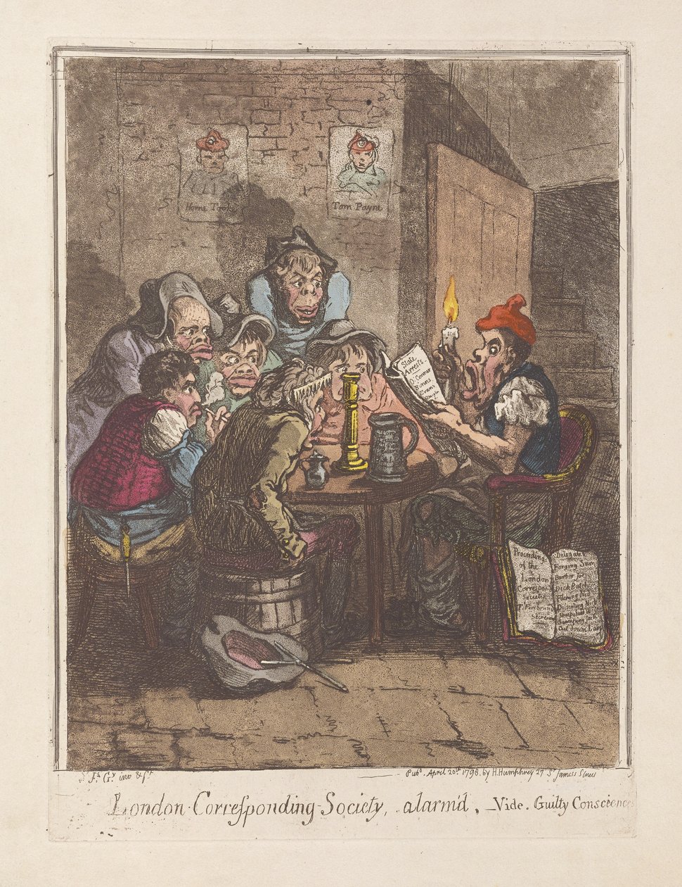 London Corresponding Society, alarmed, vide. Guilty Consciences by James Gillray