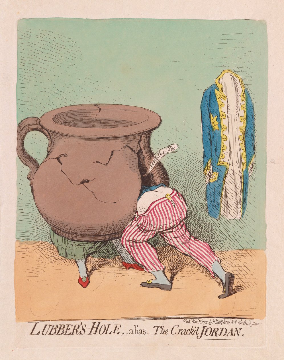 Lubbers Hole, also The Cracked Jordan by James Gillray