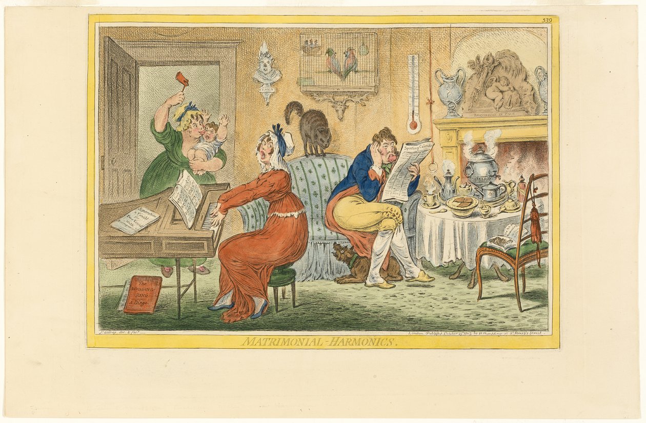 Matrimonial Harmonics (Recto) by James Gillray