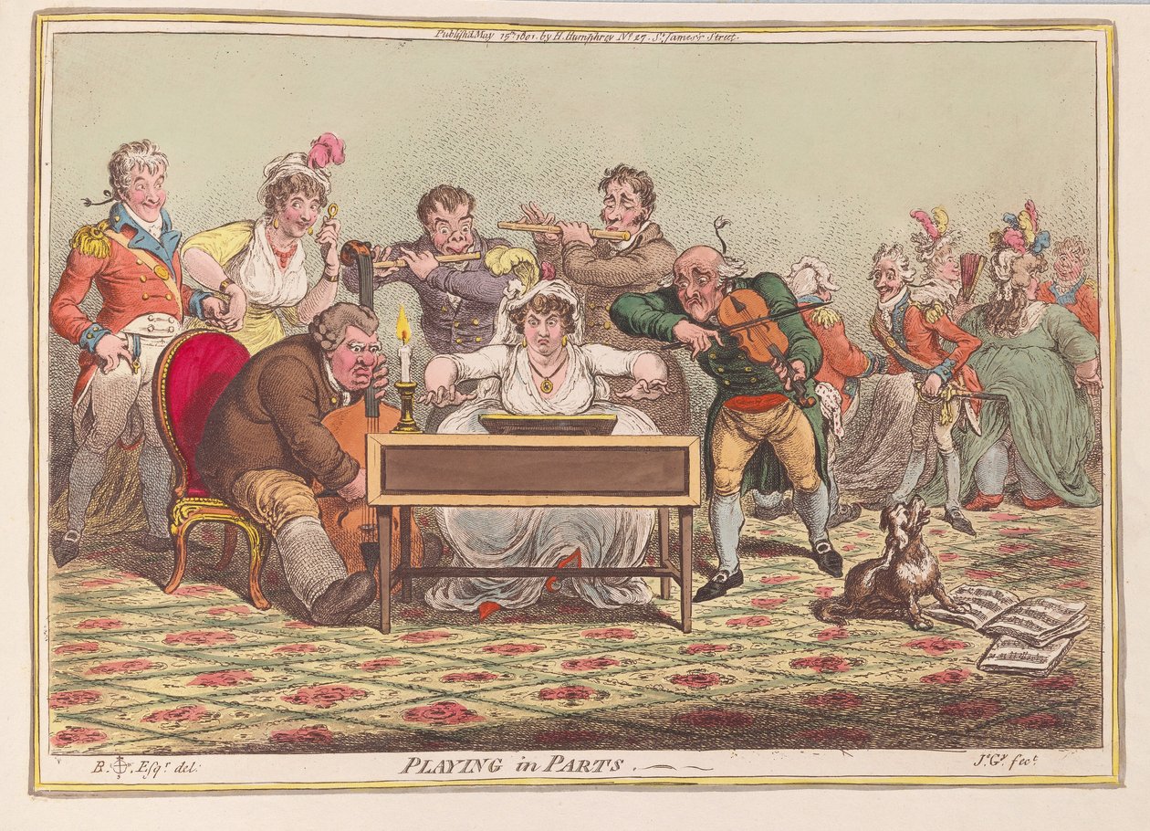 Playing in Parts by James Gillray