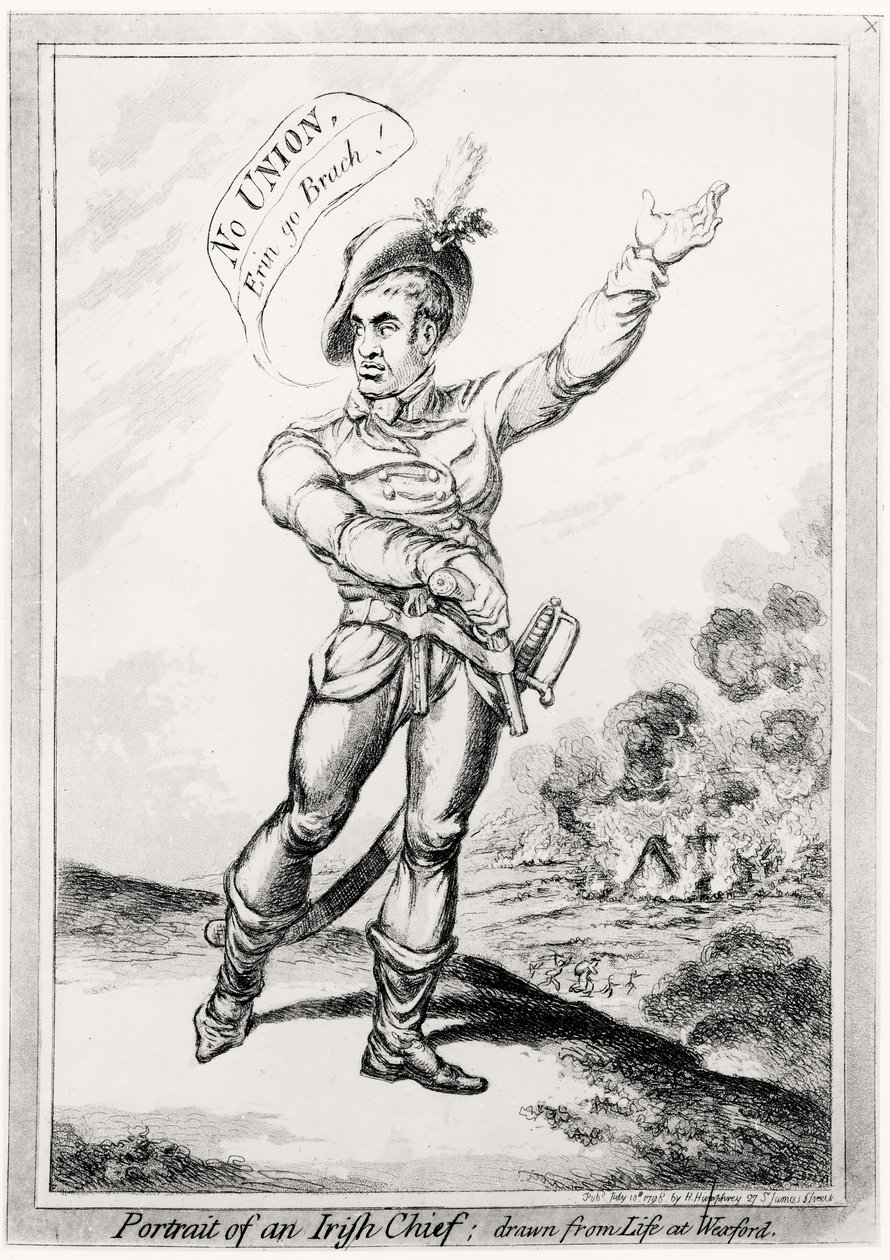 Portrait of an Irish Chief, drawn from life at Wexford, pub. by H. Humphrey, 10th July 1798 by James Gillray