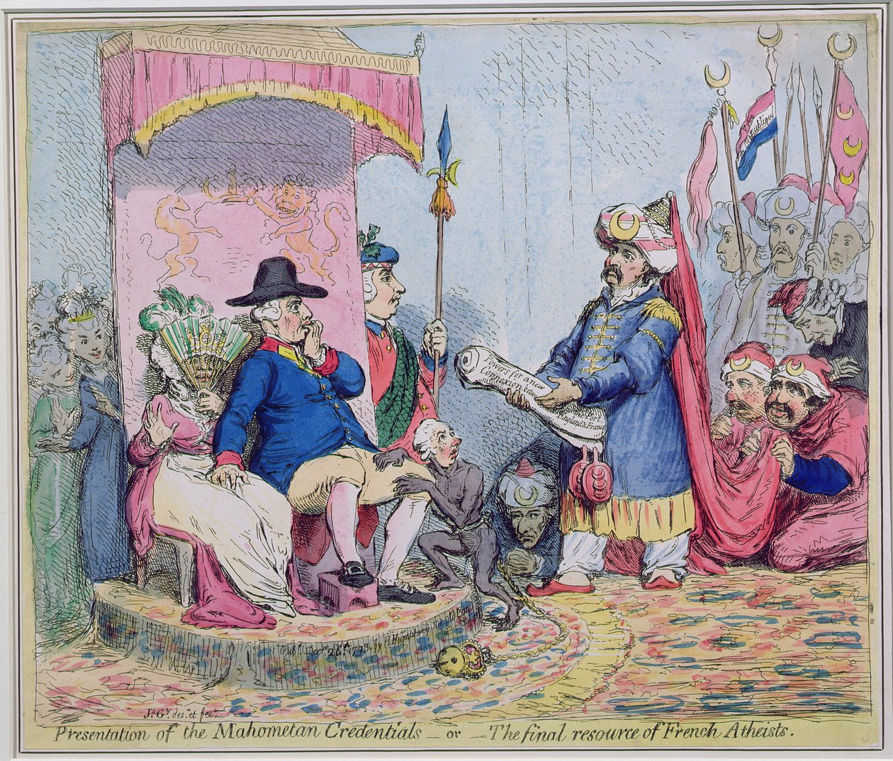 Presentation of Mahometan Credentials, or The Final Resource of the French Atheist by James Gillray