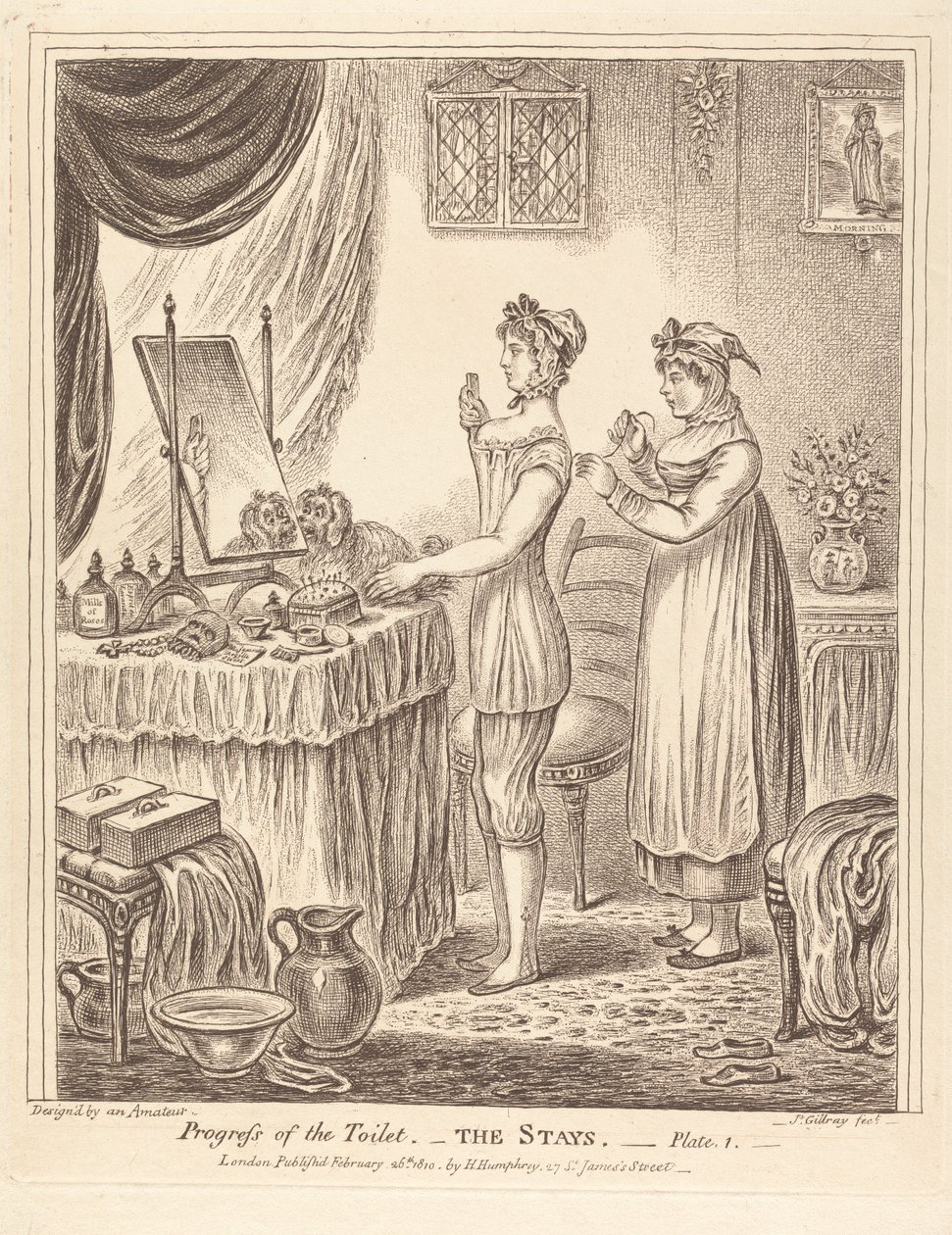 Progress of the Toilet - The Stays Plate I by James Gillray
