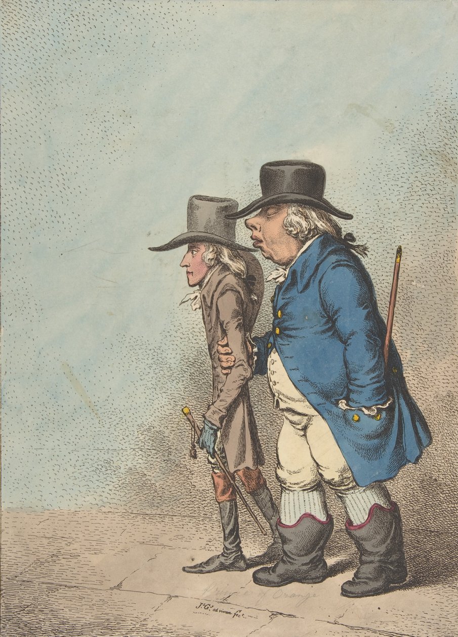 Pylades and Orestes, April 1, 1797 by James Gillray