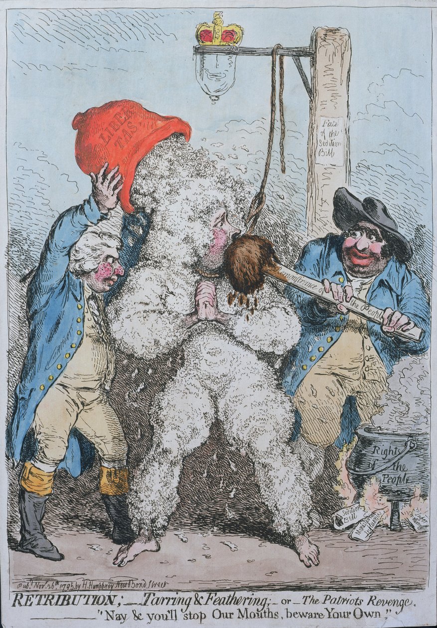 Retribution: Tarring and Feathering by James Gillray