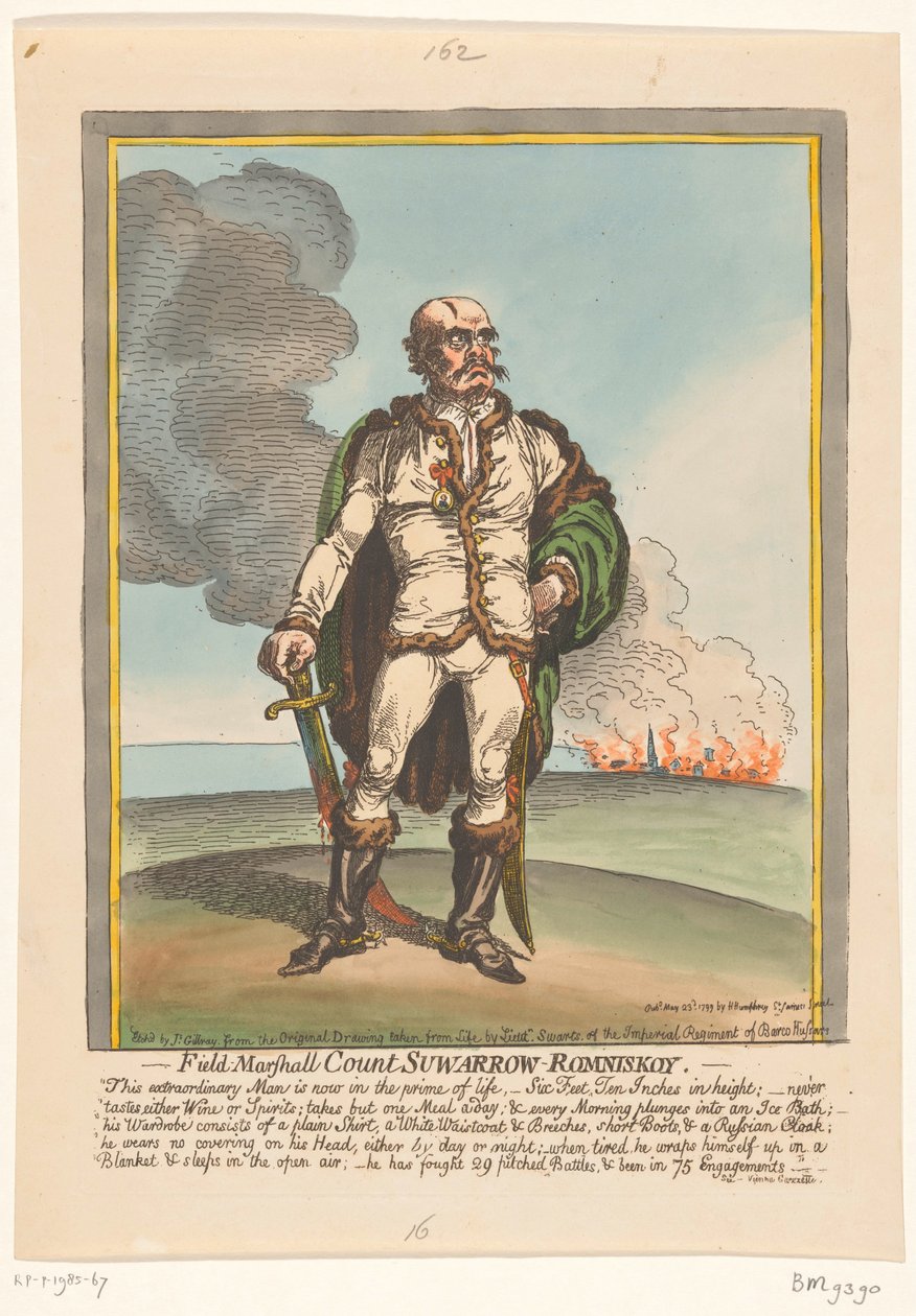 Caricature of Aleksandr Suvorov, 1799 by James Gillray