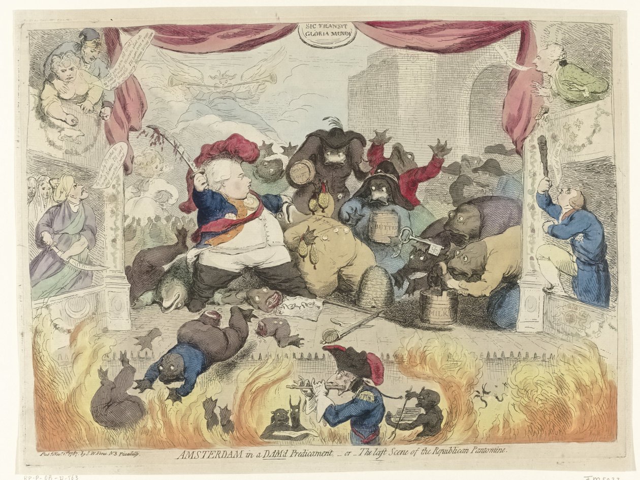 Satire on the Panic Among the Patriots After the Restoration of Stadtholder William V, 1787 by James Gillray