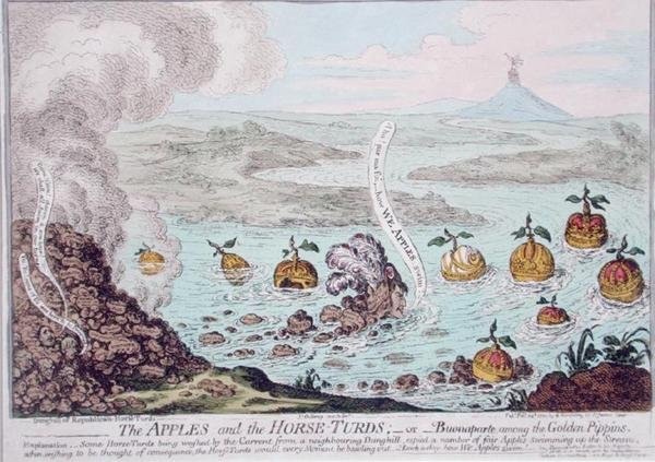 The Apples and the Horse-Turds, or Buonaparte Among the Golden Pippins by James Gillray