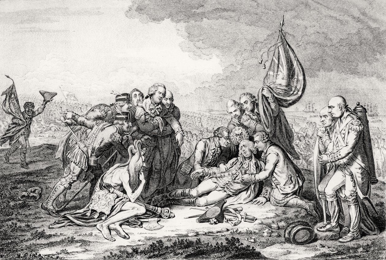 The Death of the Great Wolfe, pub. by H. Humphrey, 1795 by James Gillray