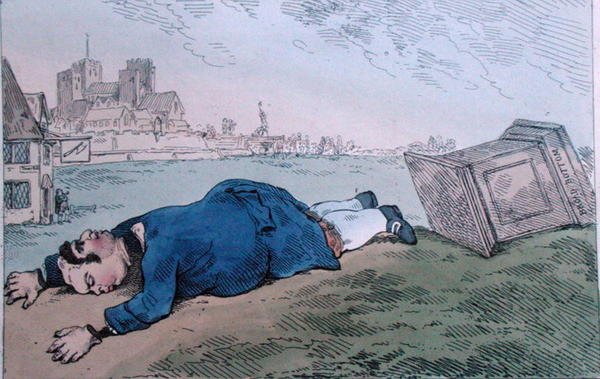 The Fall of Dagon, or Rare News for Leadenhall Street, published by William Humphrey in 1784 by James Gillray