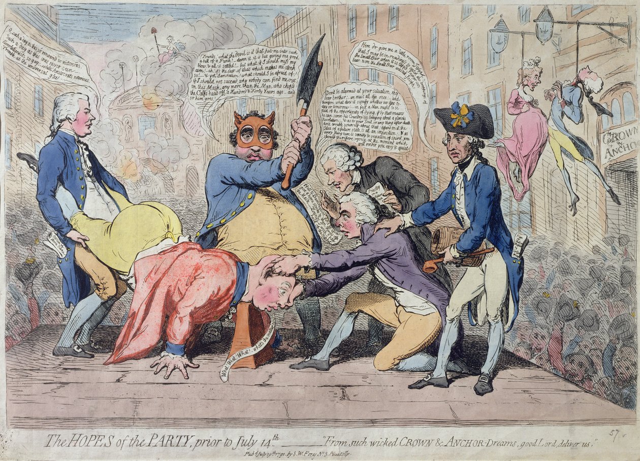 The Hopes of the Party, Prior to July 14th by James Gillray