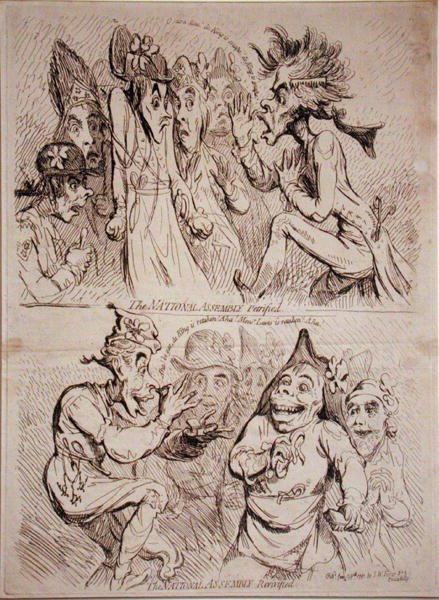 The National Assembly petrified, and The National Assembly Revivified, published by S.W. Fores in 1791 by James Gillray
