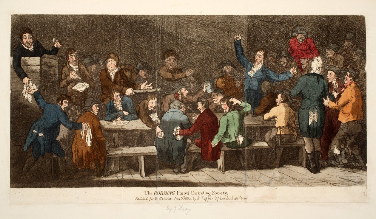 The Robbing Hood Debating Society (pub S. Tipper, 1st January 1809) by James Gillray
