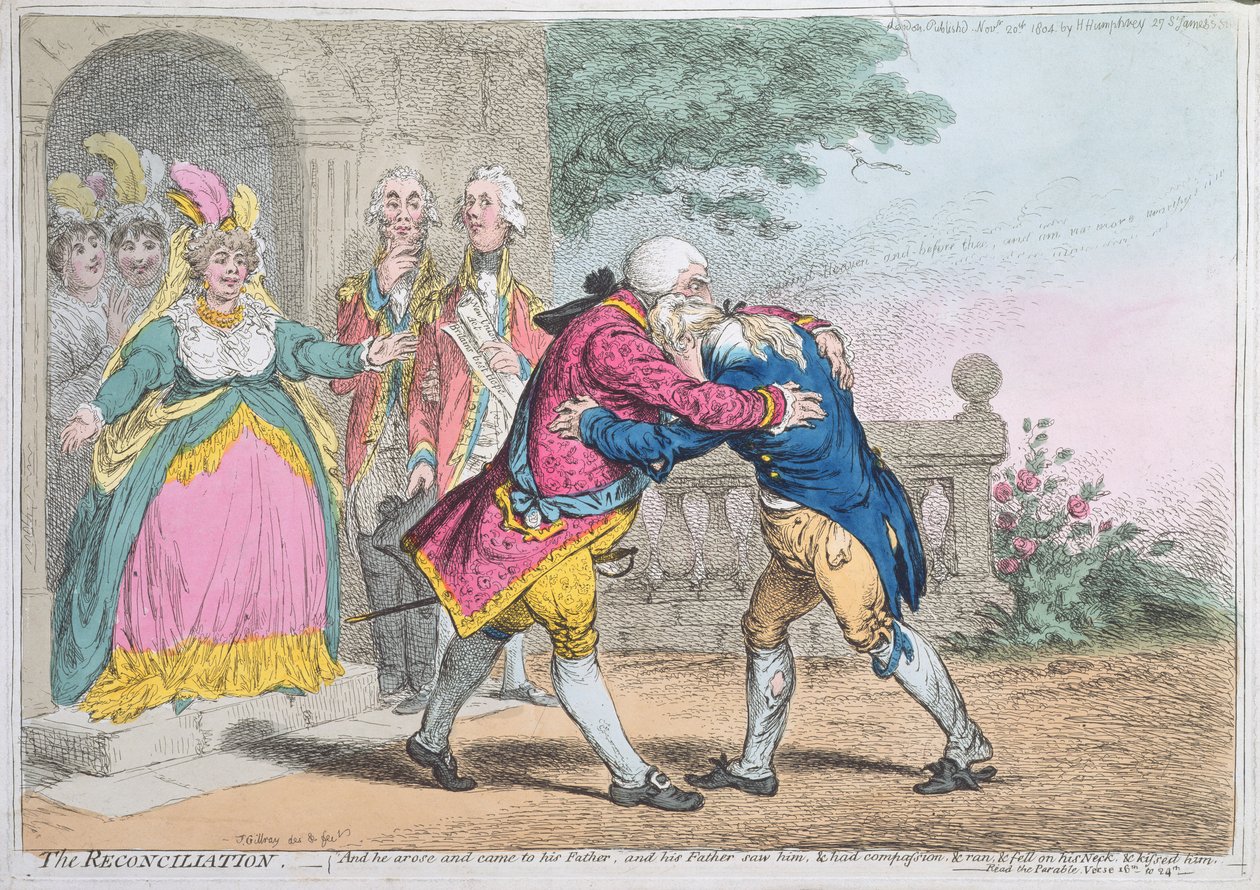 The Reconciliation, published by Hannah Humphrey, 1804 by James Gillray