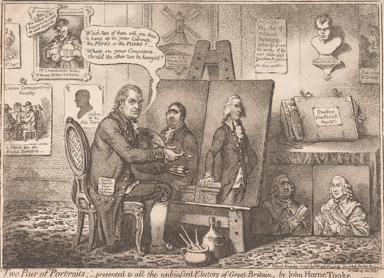 Two Pairs of Portraits; presented to all the unbiased Electors of Great Britain by James Gillray