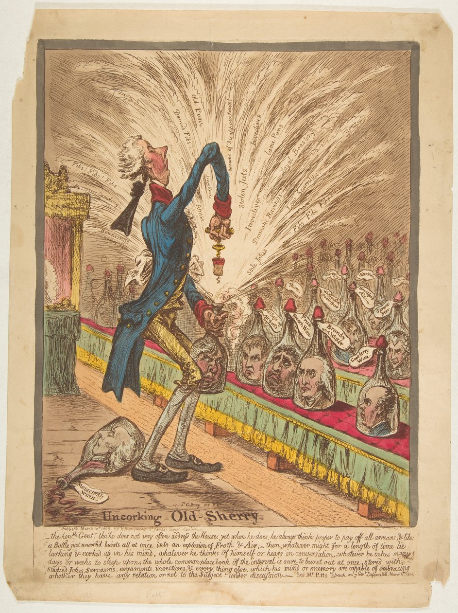 Uncorking Old Sherry by James Gillray