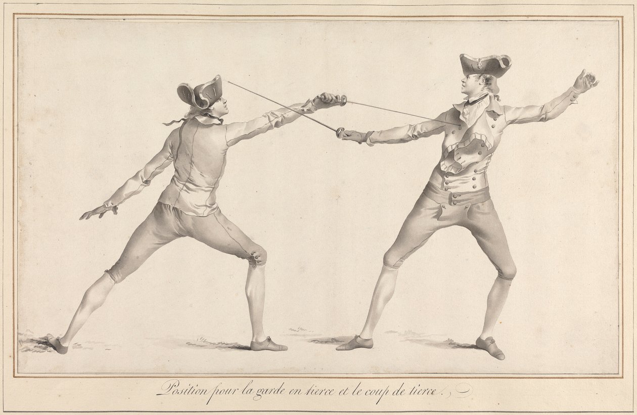 Position for the Guard in Tierce and the Tierce Strike by James Gwin