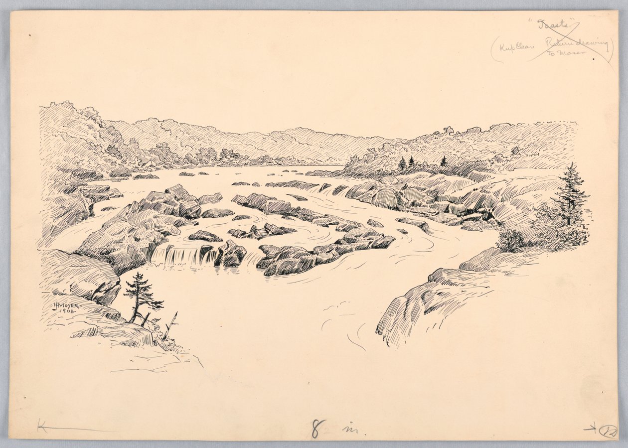 River Rapids, Design for Washington Board of Trade Dinner, May 13, 1908 by James Henry Moser