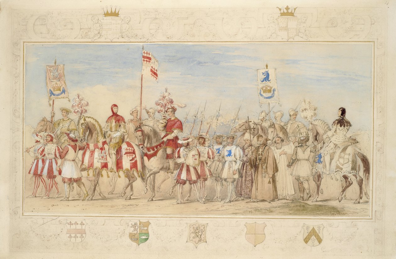 William Earl of Craven, Knight of the Griffin and Henry de la Poer Beresford, Marquis of Waterford, Knight of the Dragon, 1839 by James Henry Nixon