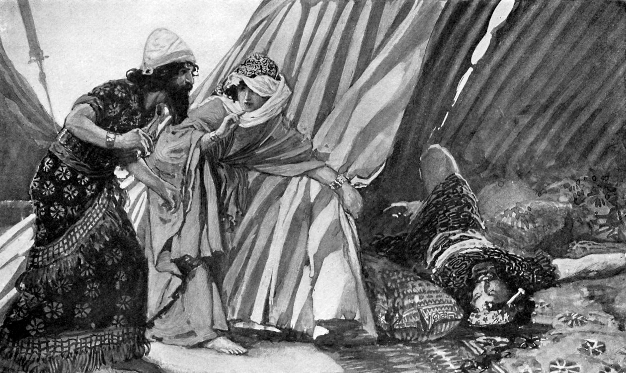 Jael Showing Barak the Dead Sisera - Bible by James Jacques Joseph (after) Tissot