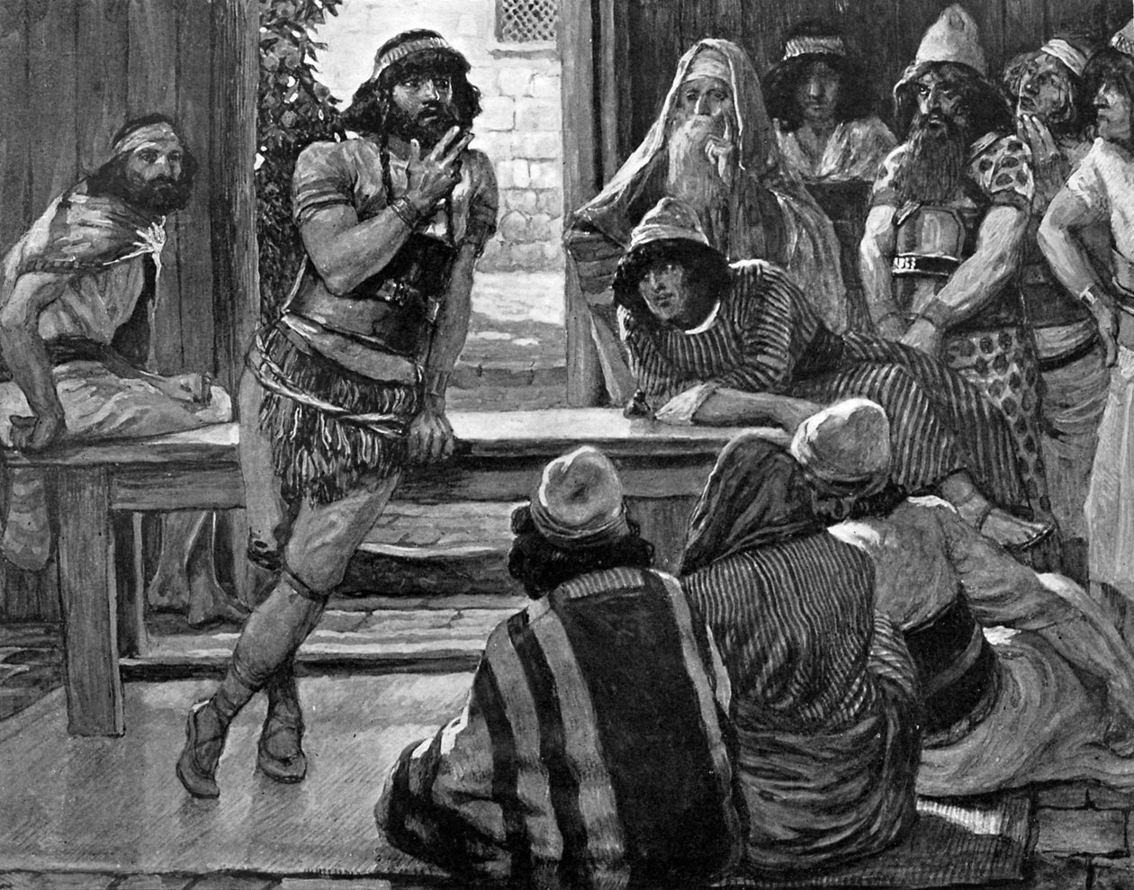 Samson puts forth a riddle (Bible) by James Jacques Joseph (after) Tissot